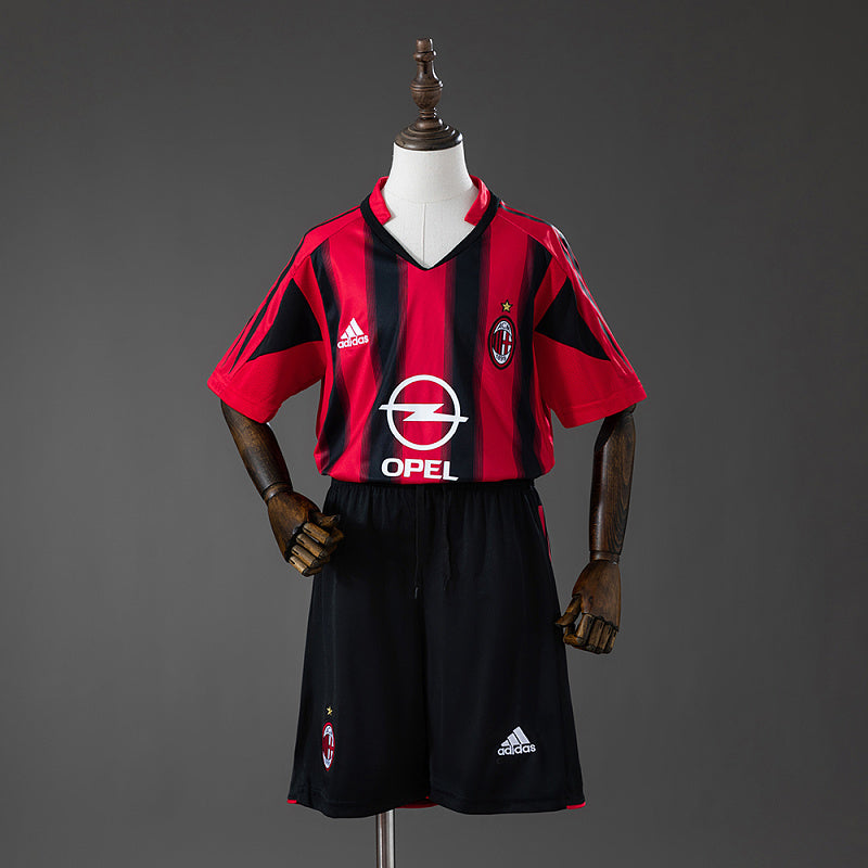 Conjunto Infantil AC Milan 04/05 Home Retro