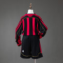 Conjunto Infantil AC Milan 06/07 Home Retro Long Sleeve