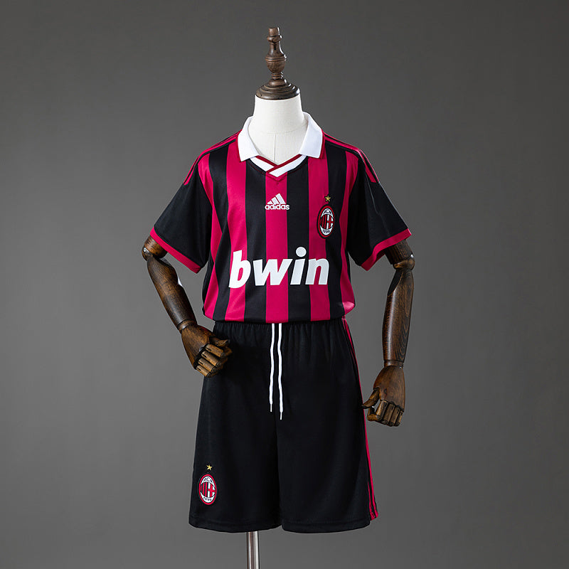 Conjunto Infantil AC Milan 09/10 Home Retro