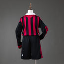 Conjunto Infantil AC Milan 09/10 Home Retro Long Sleeve