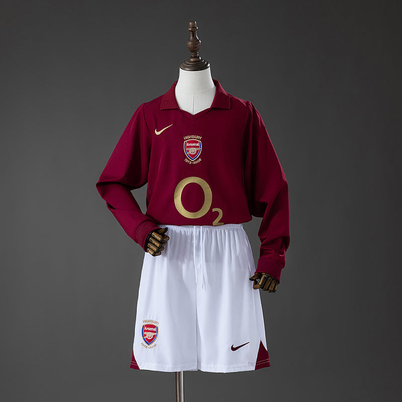 Conjunto Infantil Arsenal 05/06 Home Retro Long Sleeve