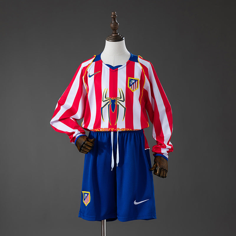 Conjunto Infantil Atletico Madrid 04/05 Home Retro Long Sleeve