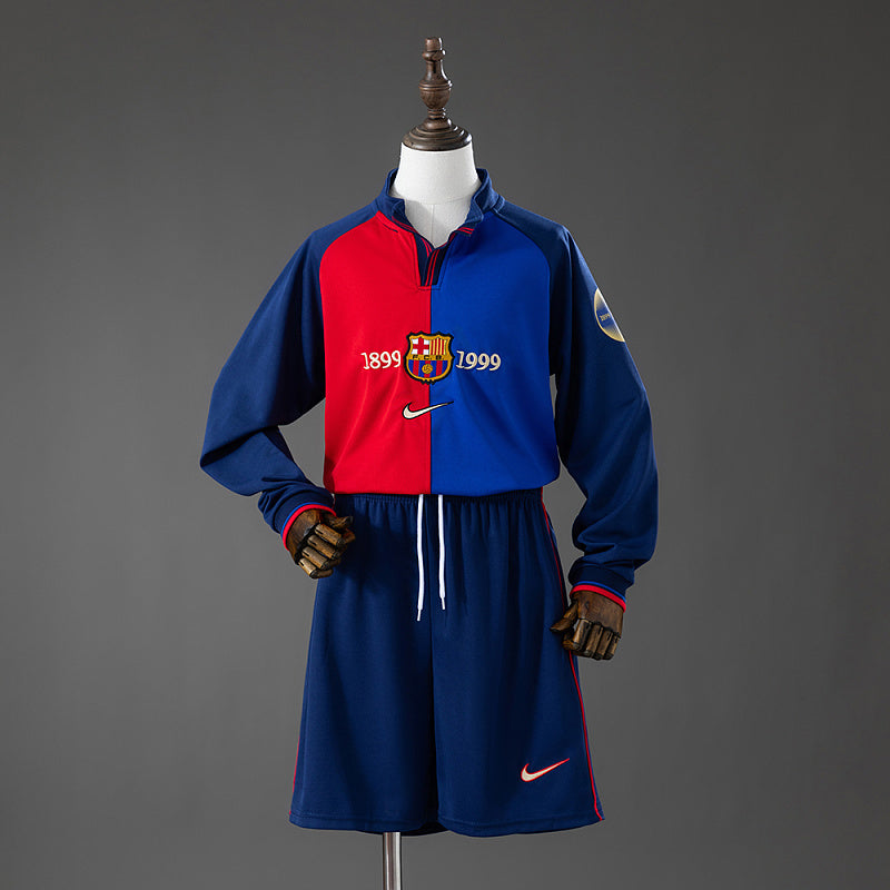 Conjunto Infantil Barcelona 100th Anniversary Retro Long Sleeve