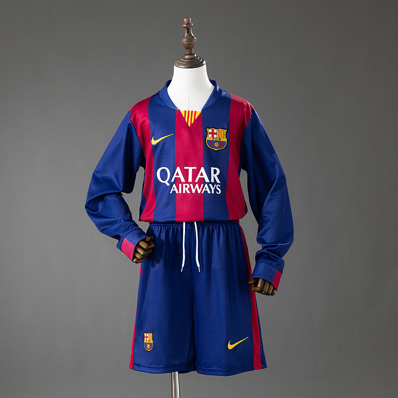 Conjunto Infantil Barcelona 14/15 Home Retro Long Sleeve