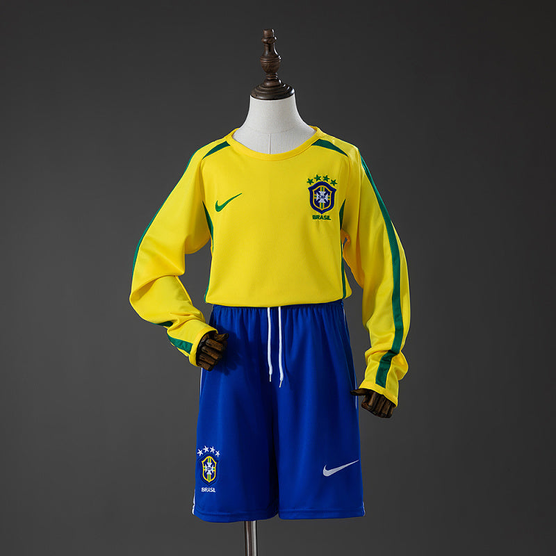 Conjunto Infantil Brazil 2002 Home Retro Long Sleeve