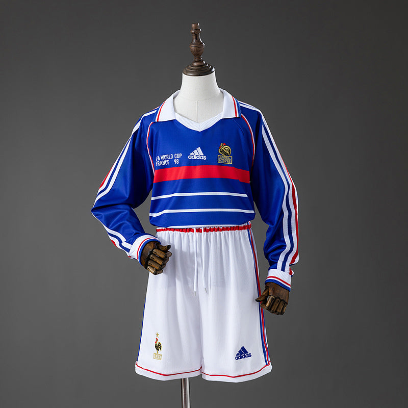 Conjunto Infantil France 1998 Home Retro Long Sleeve
