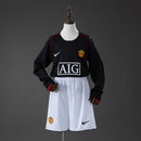 Conjunto Infantil M-U 07/08 Away Retro Long Sleeve