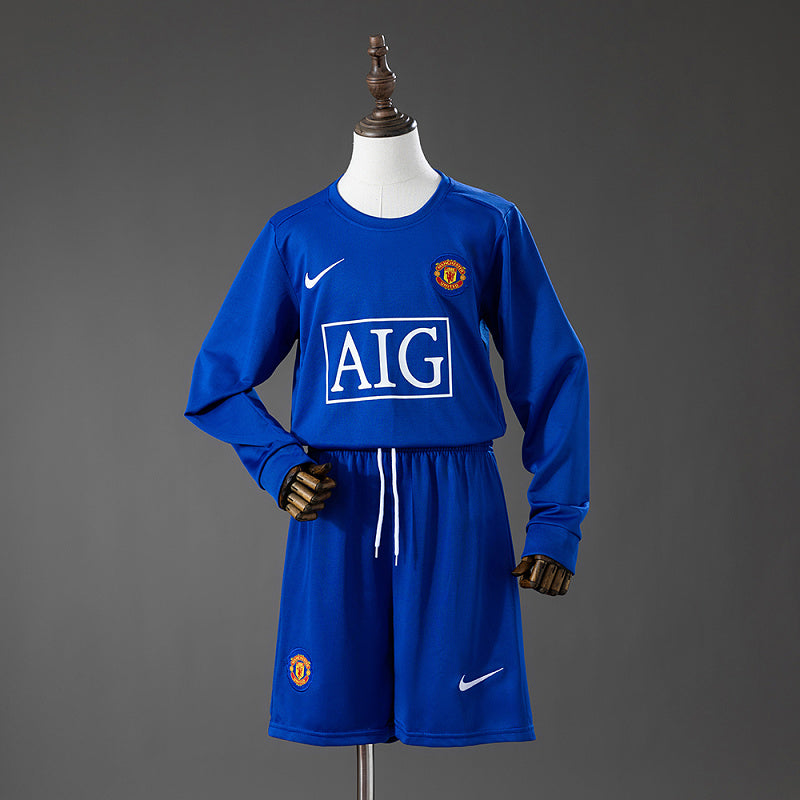 Conjunto Infantil M-U 08/09 Third Away Retro Long Sleeve