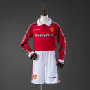 Conjunto Infantil M-U 98/99 Home Retro Long Sleeve