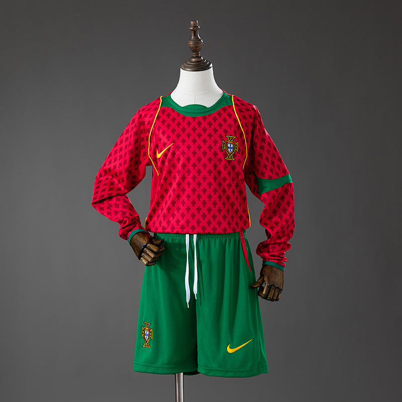Conjunto Infantil Portugal 2004 Home Retro Long Sleeve