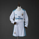 Conjunto Infantil Real Madrid 17/18 Home Retro Long Sleeve
