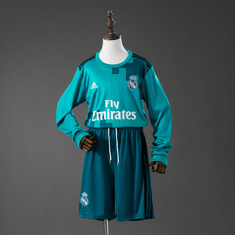 Conjunto Infantil Real Madrid 17/18 Third Away Retro Long Sleeve