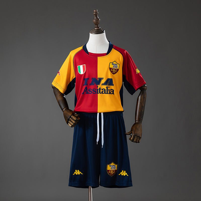 Conjunto Infantil Roma 00/01 Champion Edition Retro