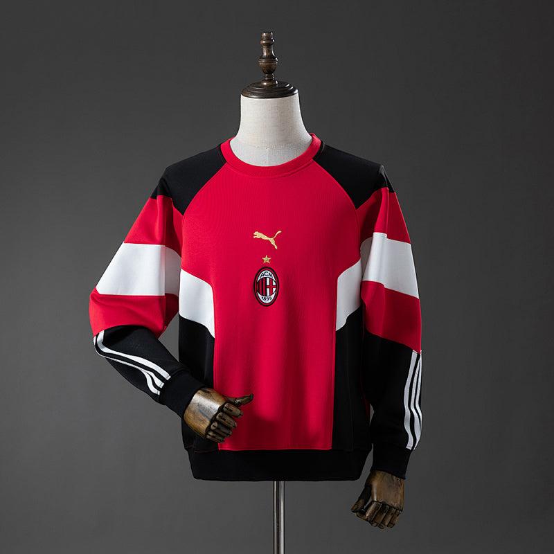 AC Milan 25/26 Long Sleeve Sweatshirt - Red (Super Entrega)